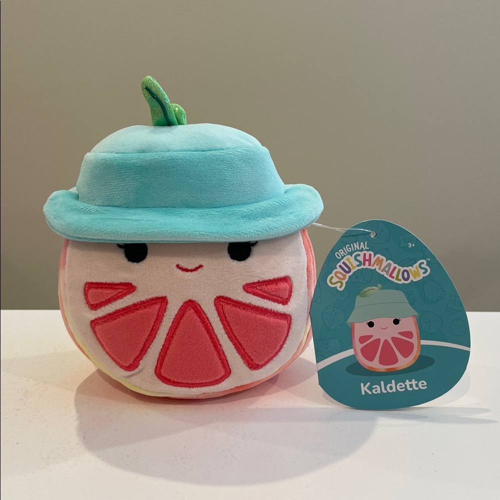 NWT 5” Kaldette the Grapefruit with Bucket Hat SCENTED Squishmallow